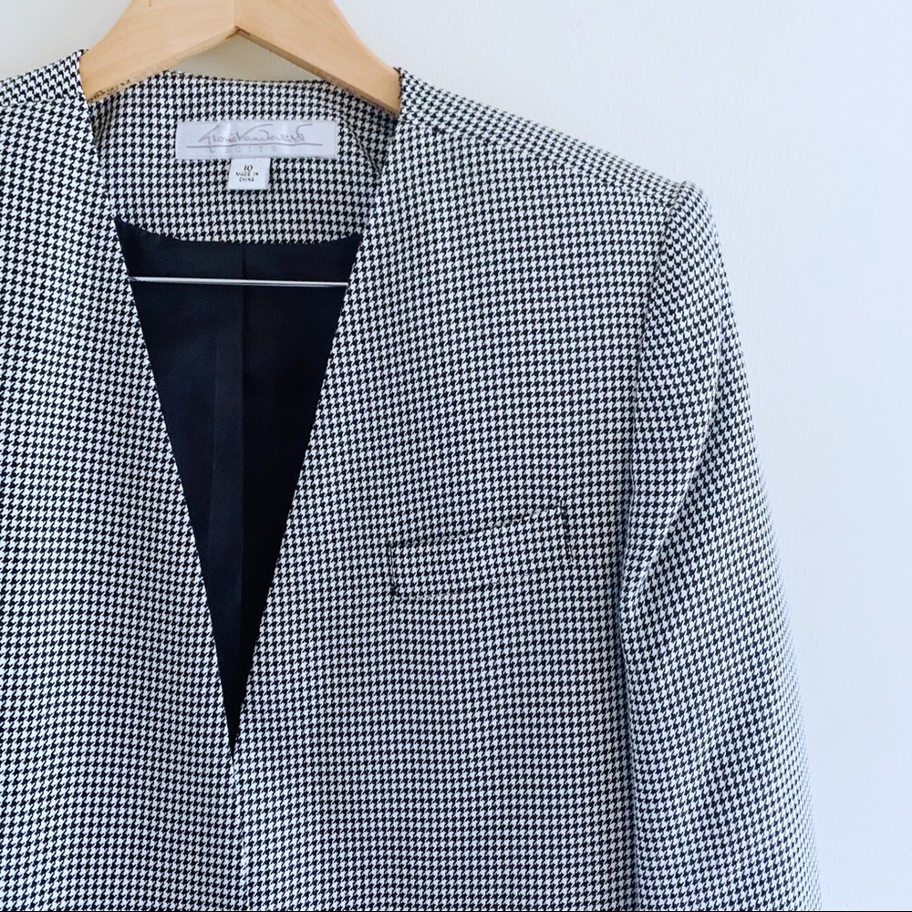 Houndstooth Oversized Blazer - image 2